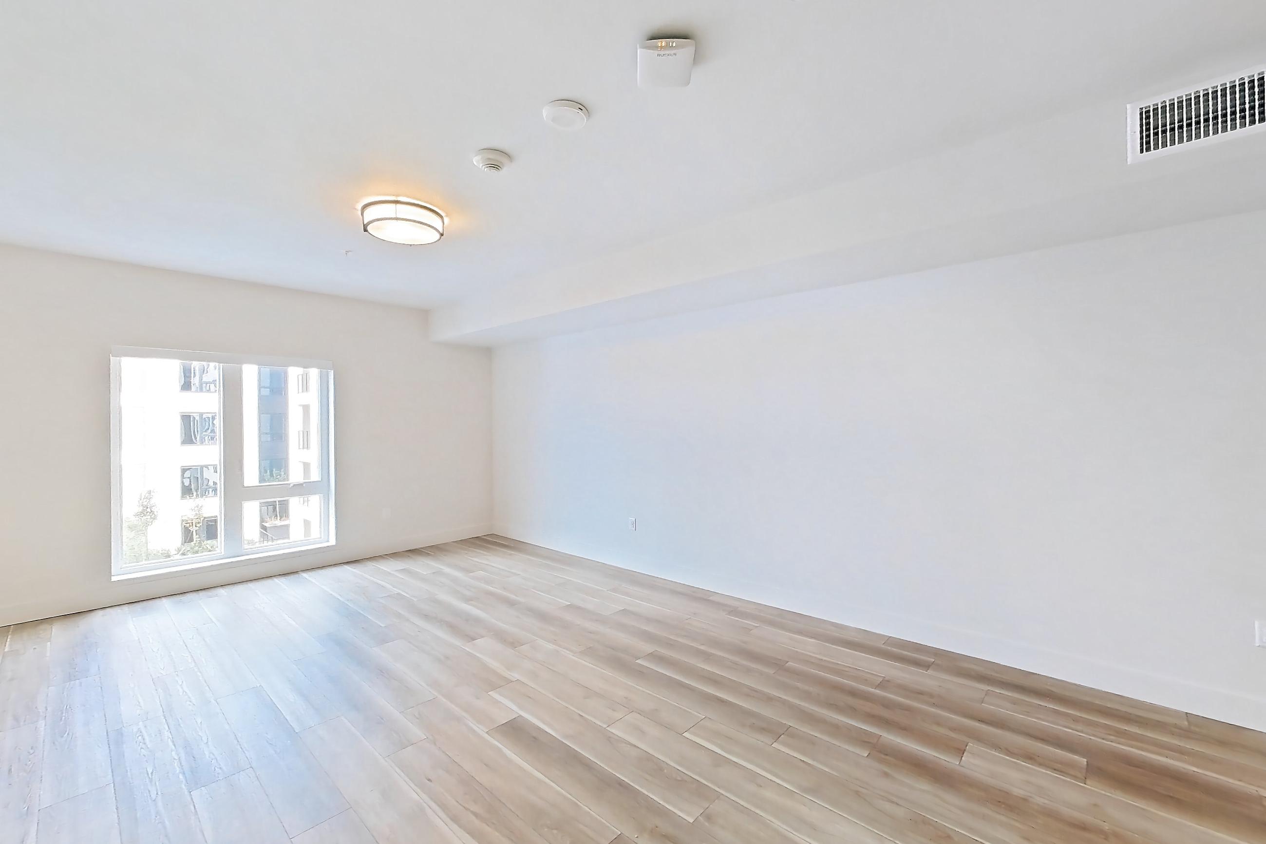 Living room, Apartment 504 at The Myles