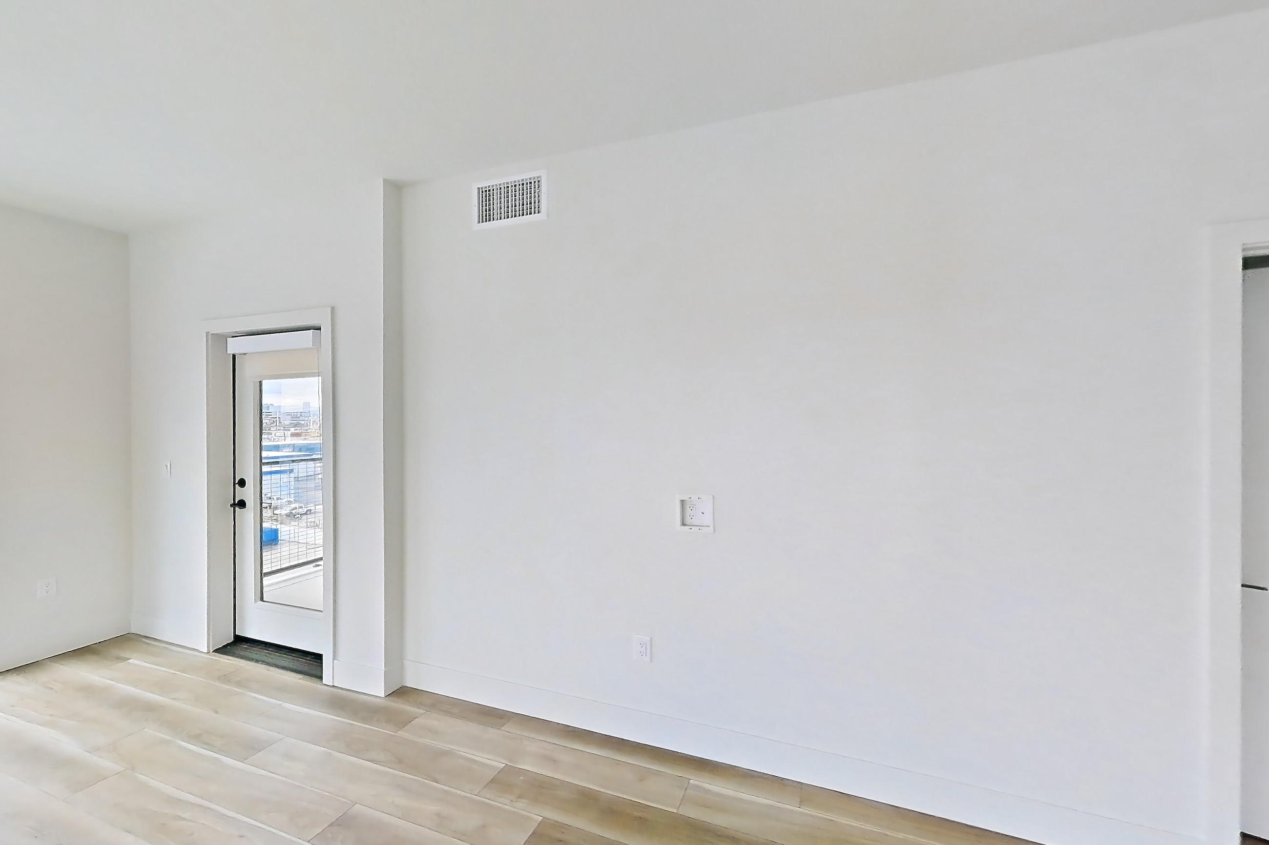Living room, Apartment 505 at The Myles