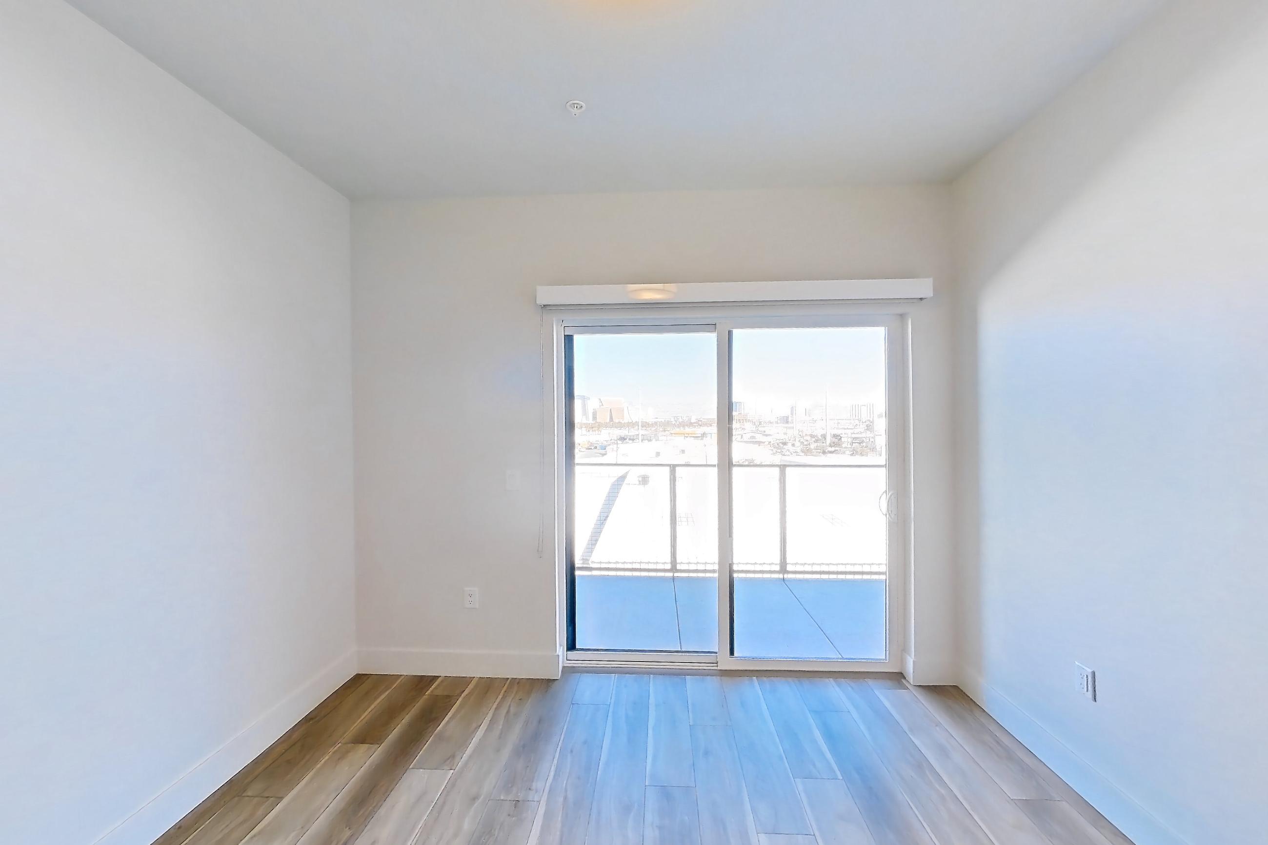 Living room, Apartment 534 at The Myles