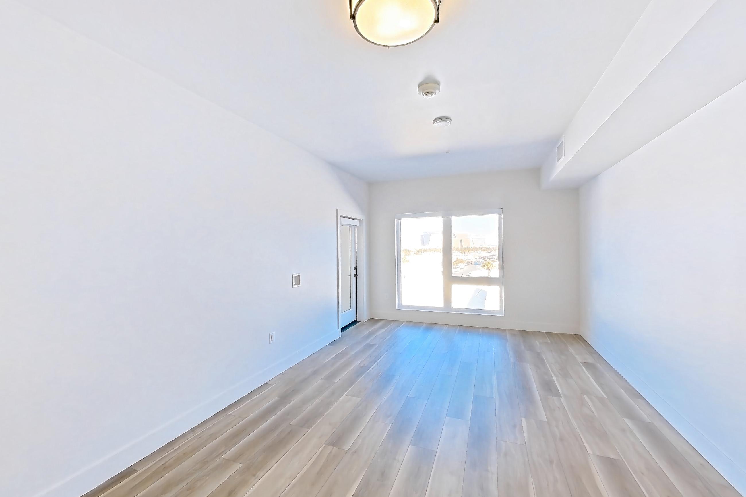 Living room, Apartment 539 at The Myles