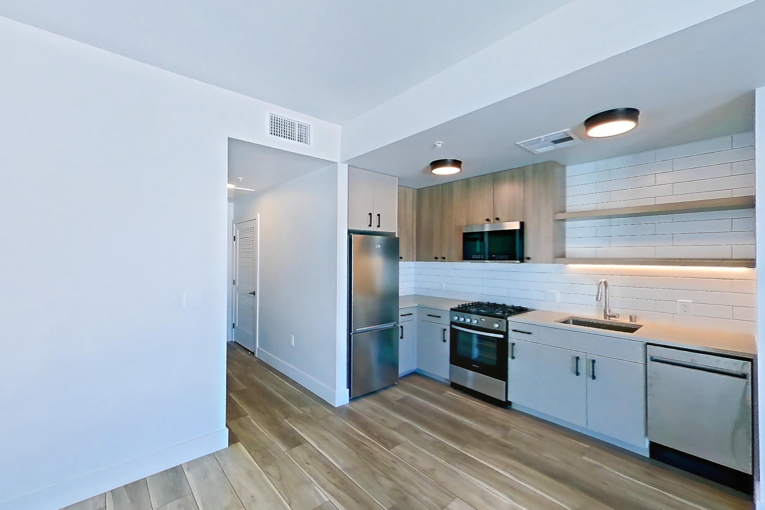 Living space, Apartment 545 at The Myles