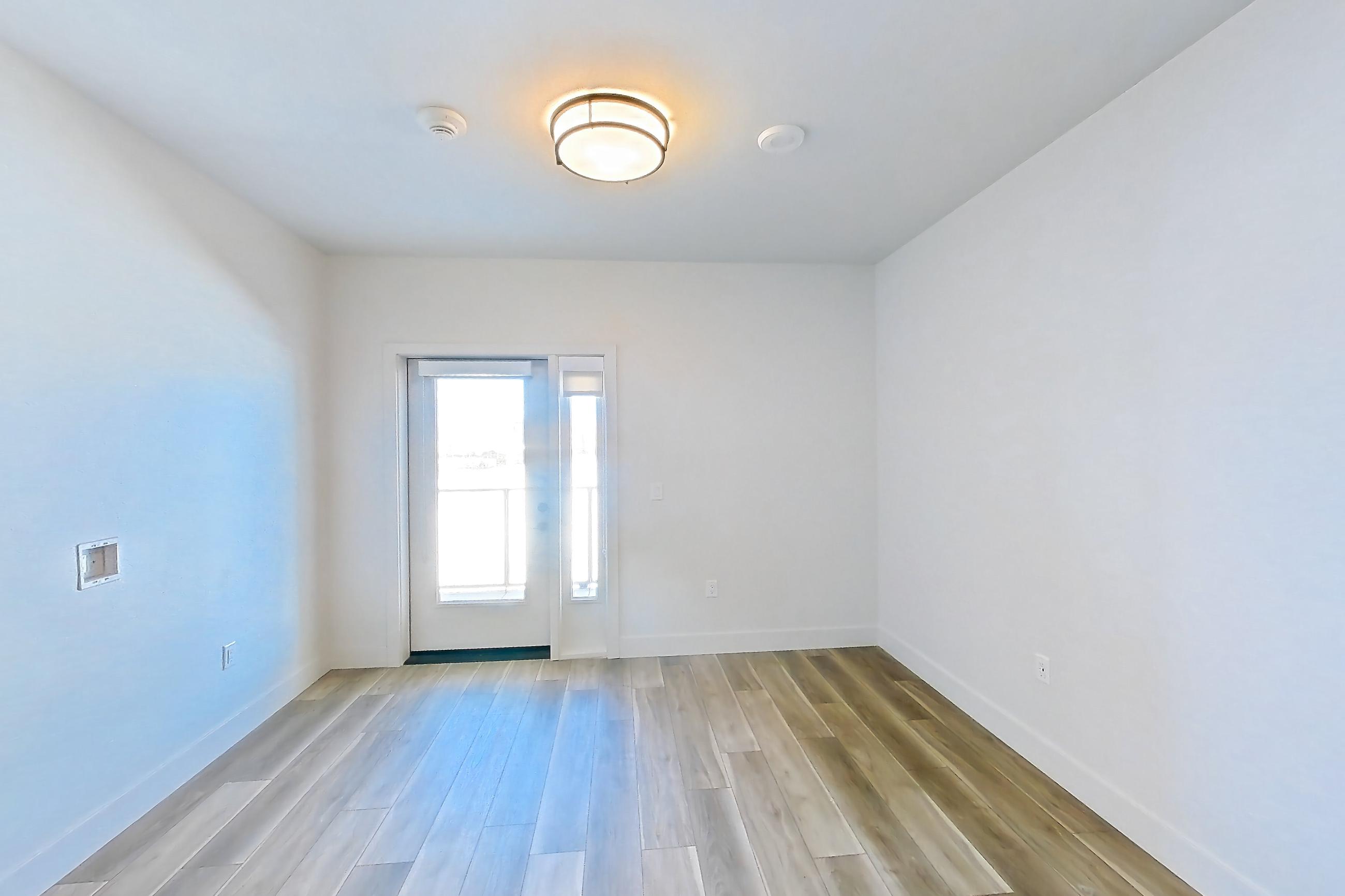 Living room, Apartment 547 at The Myles
