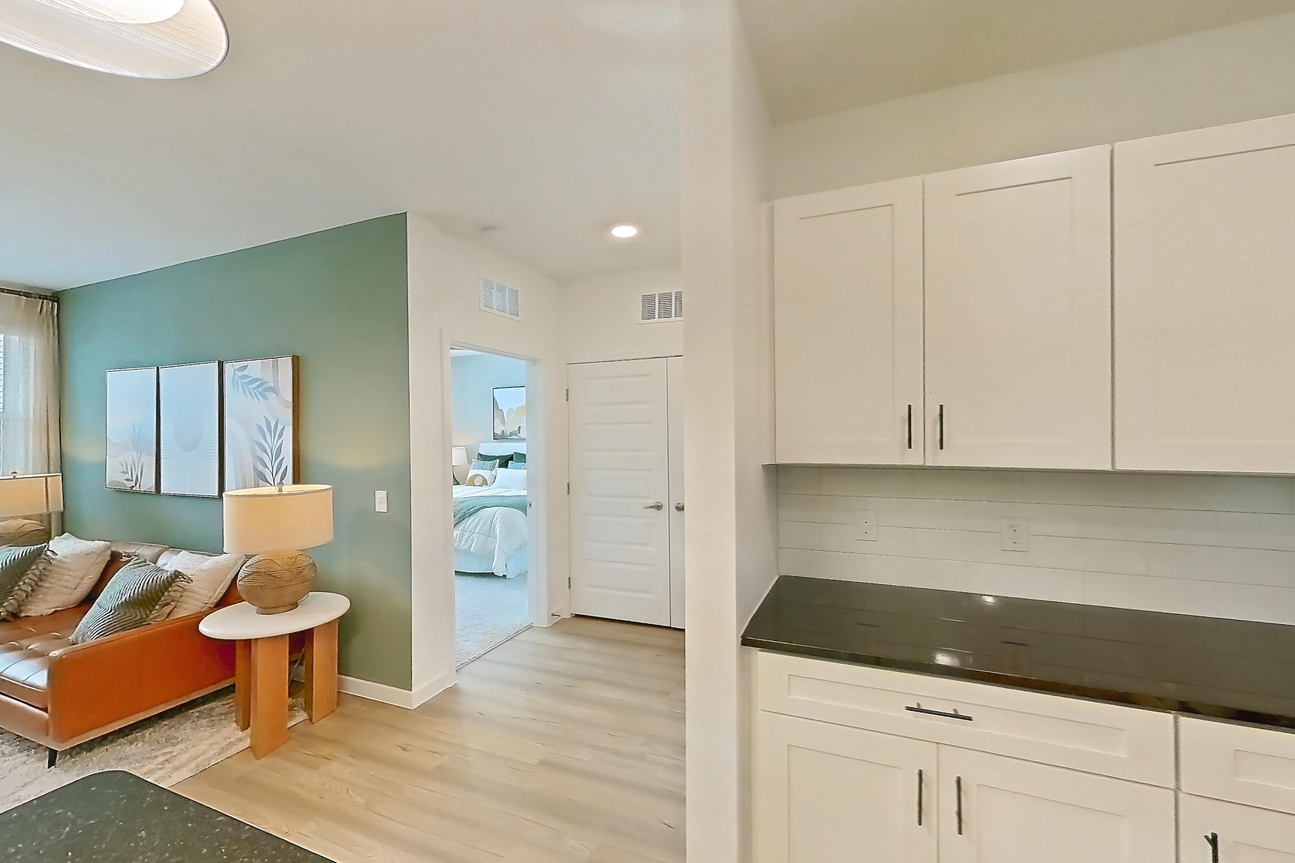 Kitchen in Apartment 4114-model at The Dahlia Luxury Apartments, 2X2B JADE floor plan