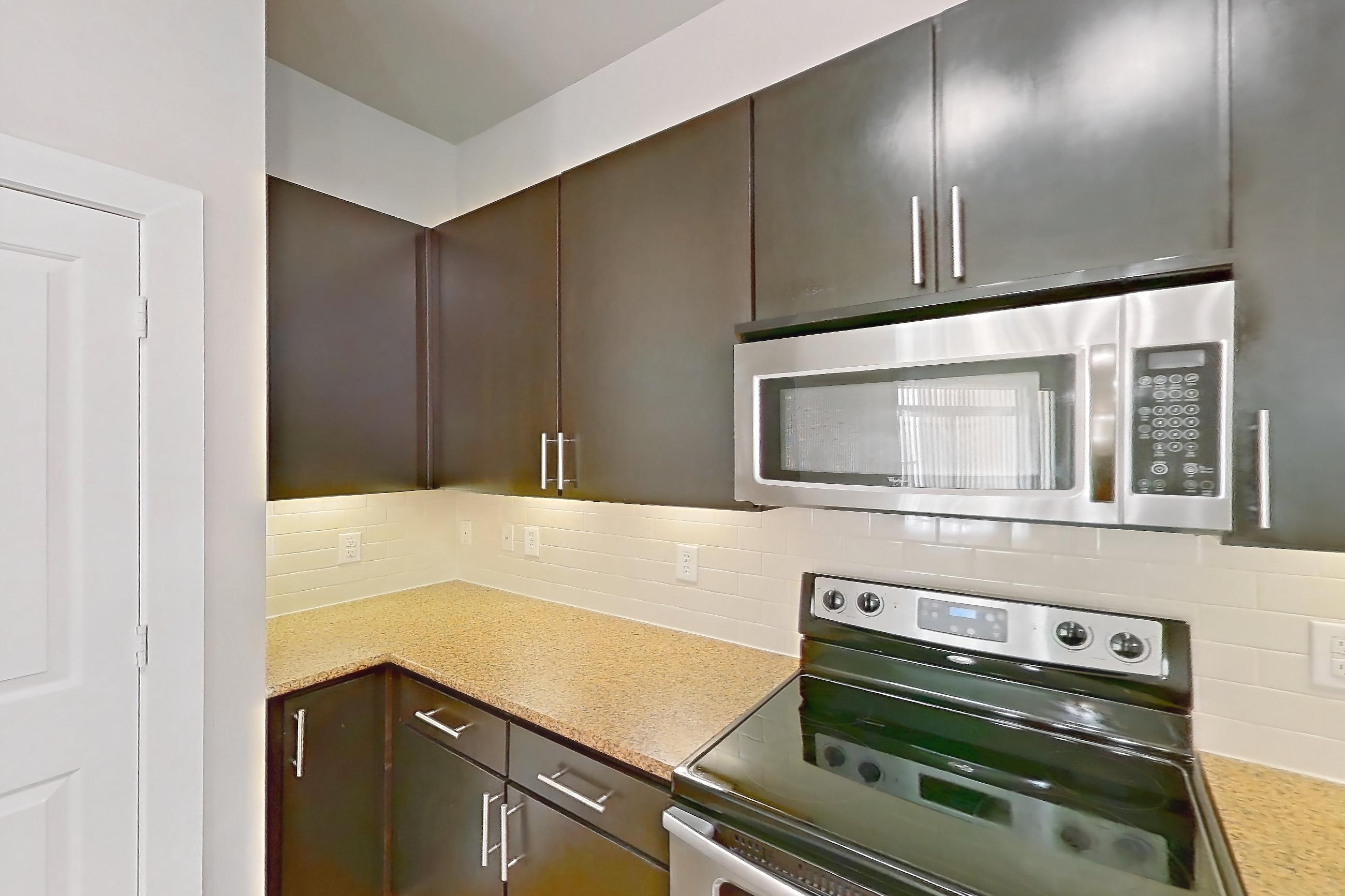 Kitchen in Apartment 444 at Voyager at the Space Center, B01 - The Valentina floor plan