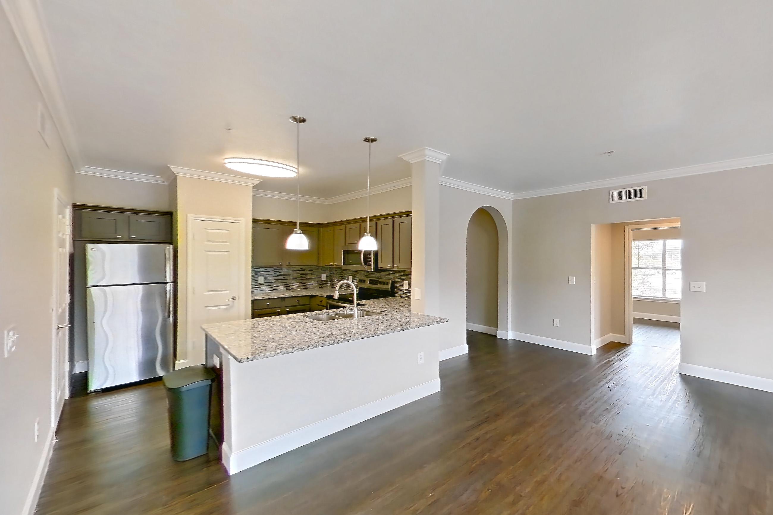 Dining room in Apartment 1426 at Residences at River Park West, C1 floor plan