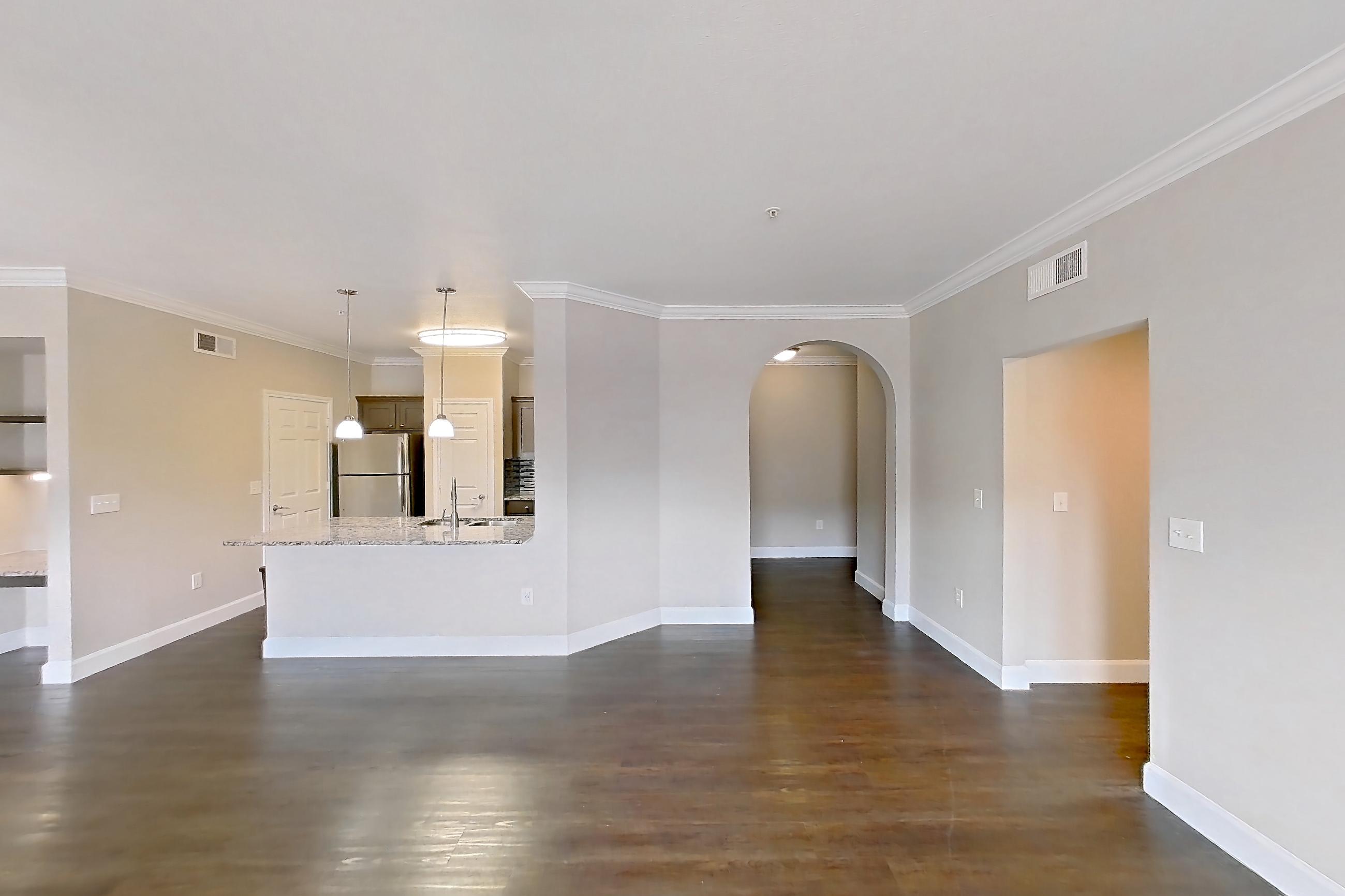 Living room in Apartment 1426 at Residences at River Park West, C1 floor plan