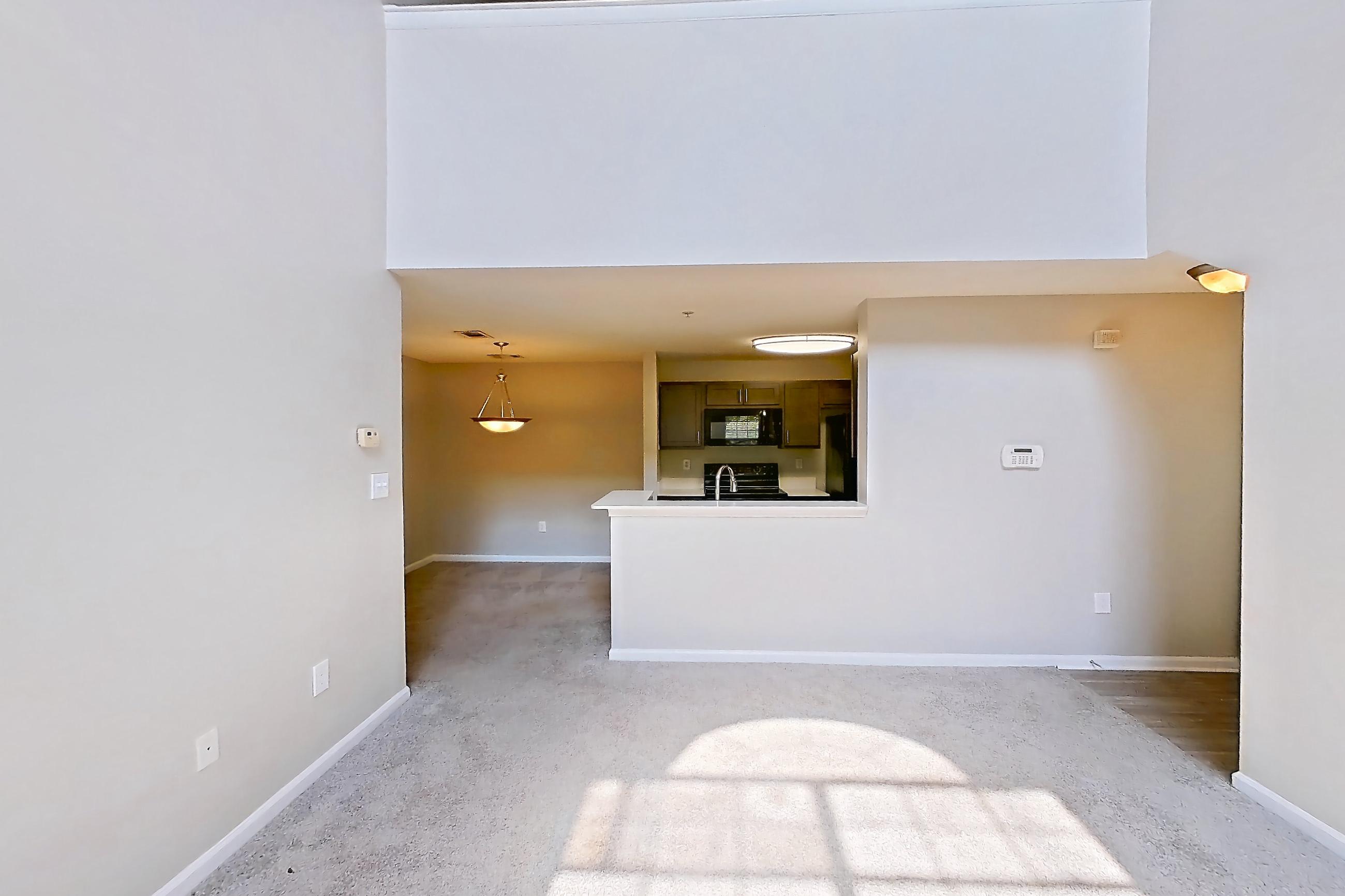 Living room with light carpet, Apartment 533 at Walden Landing