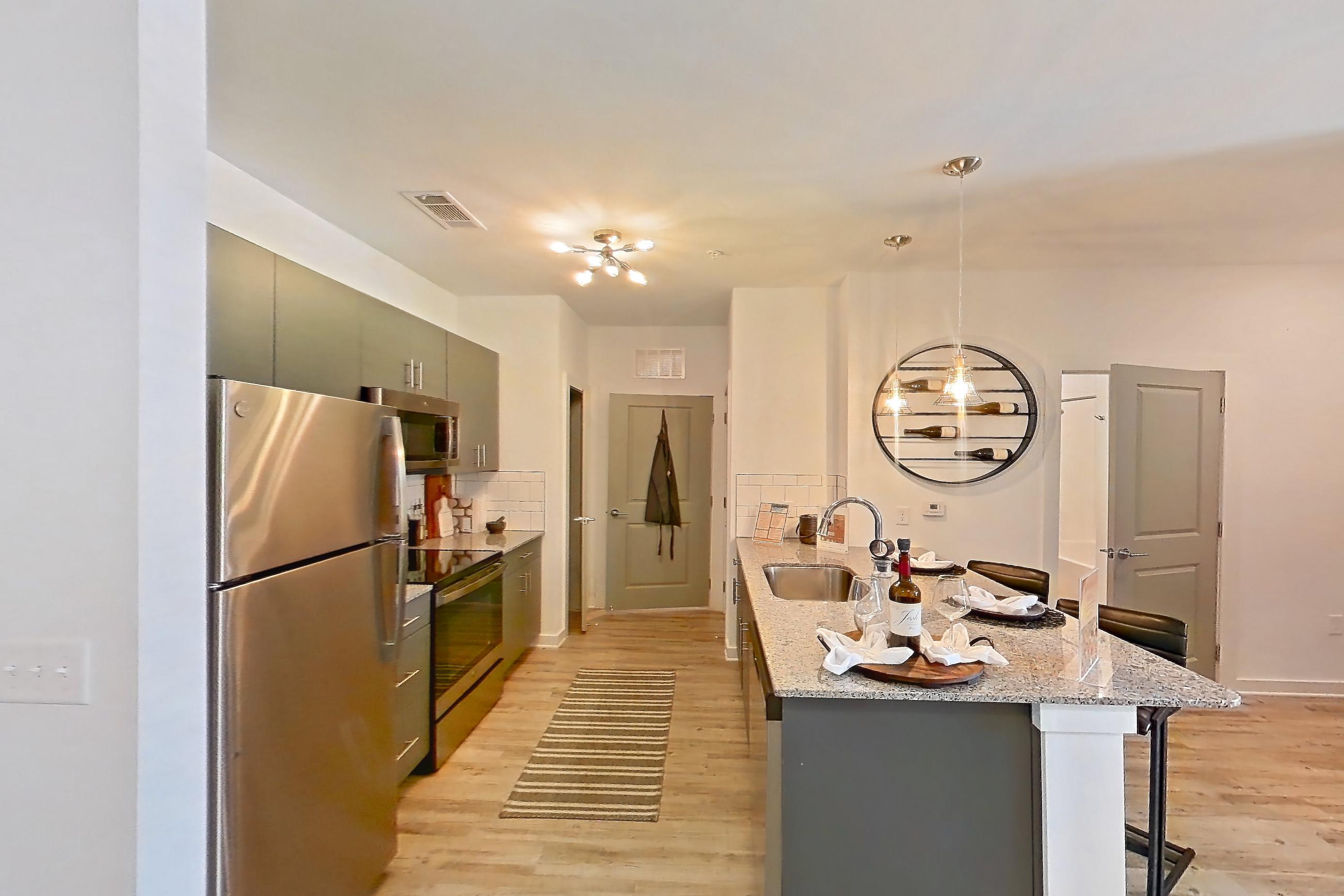 Dining room in Apartment 1211-102 at Avril Cambridge Village, One Bedroom, One Bath floor plan