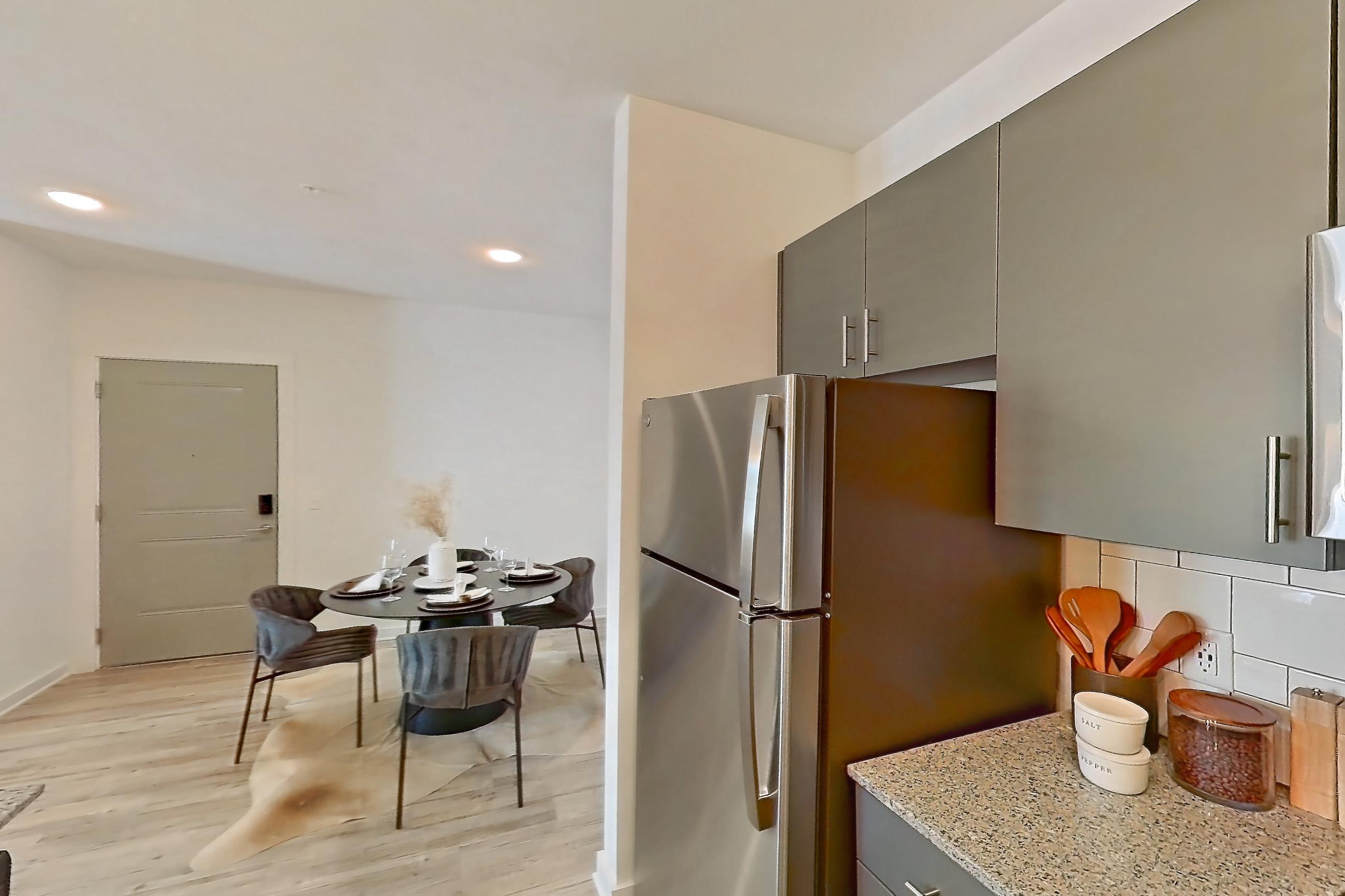 Kitchen in Apartment 1211-102 at Avril Cambridge Village, One Bedroom, One Bath floor plan