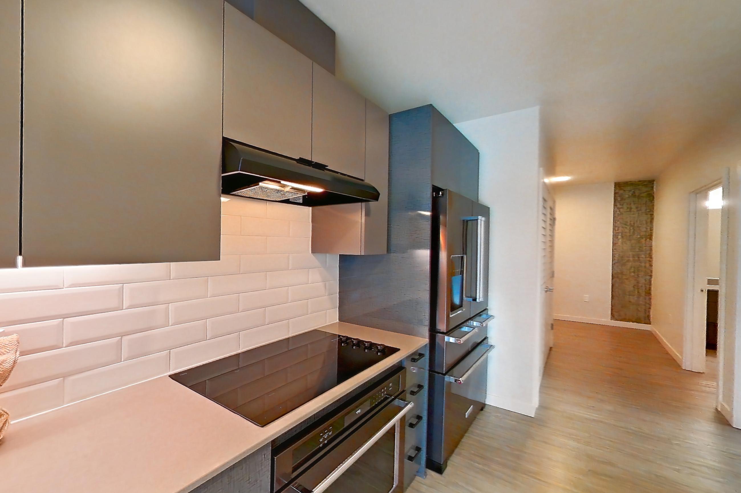 Kitchen in a A7 floor plan unit, representative of Unit 405 at Chroma