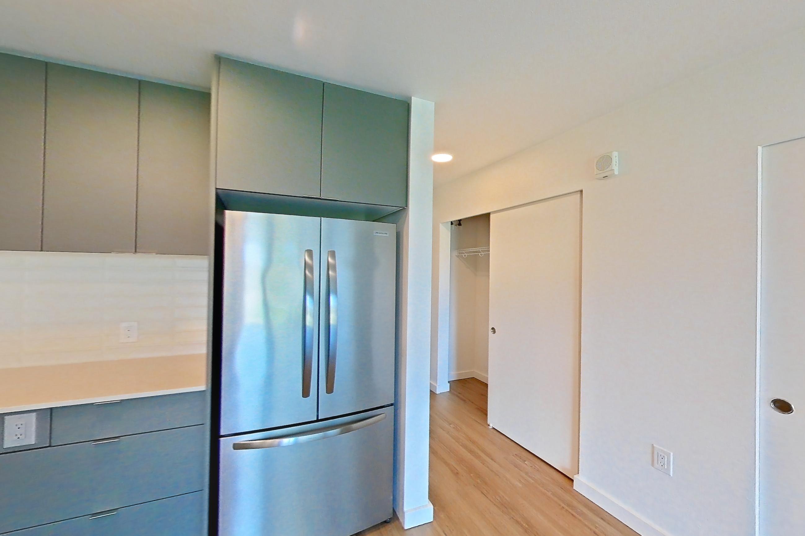 Kitchen in a A1 floor plan unit, representative of Unit 480 at Arlo