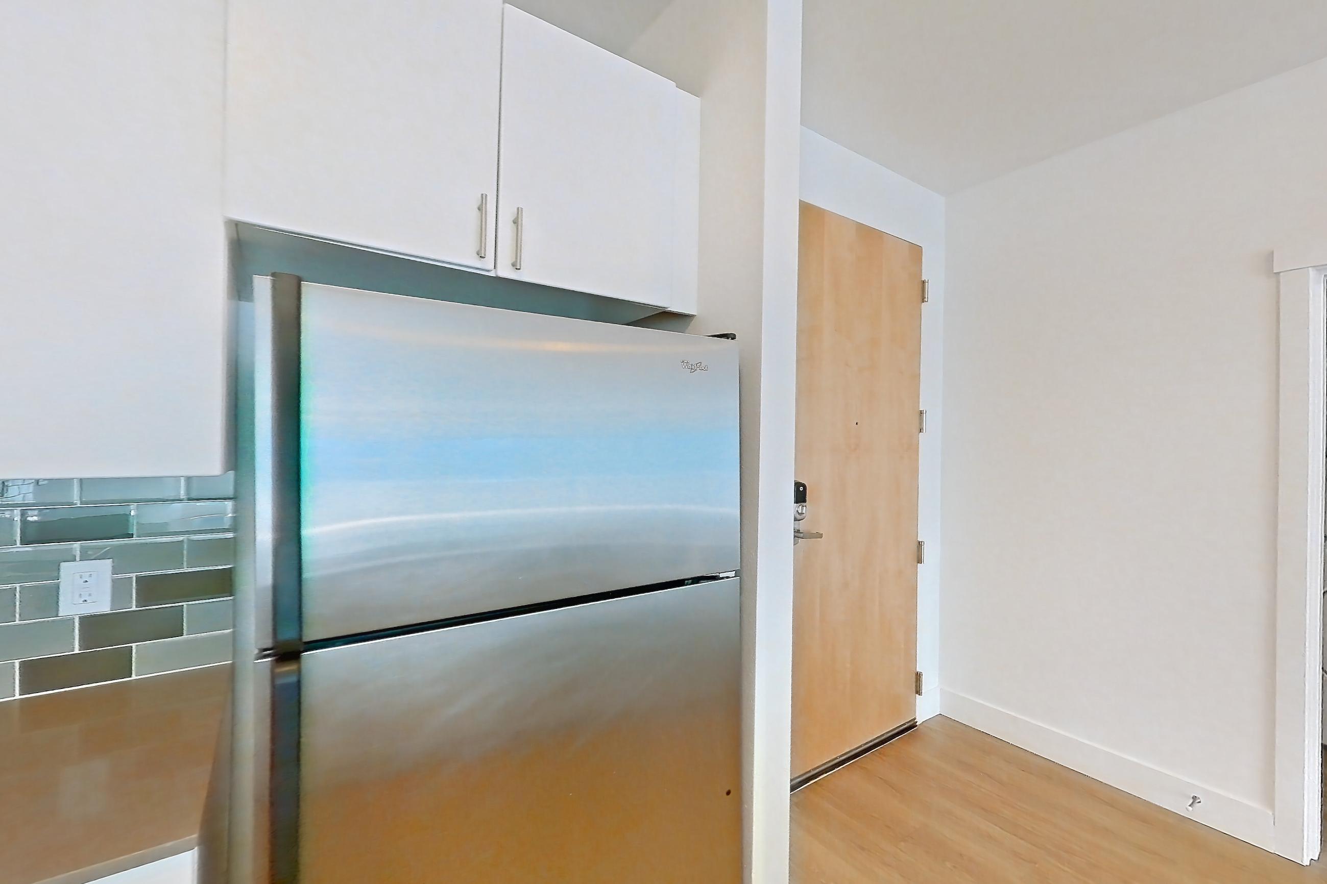 Kitchen in a A40 floor plan unit, representative of Unit 444 at The Waymark