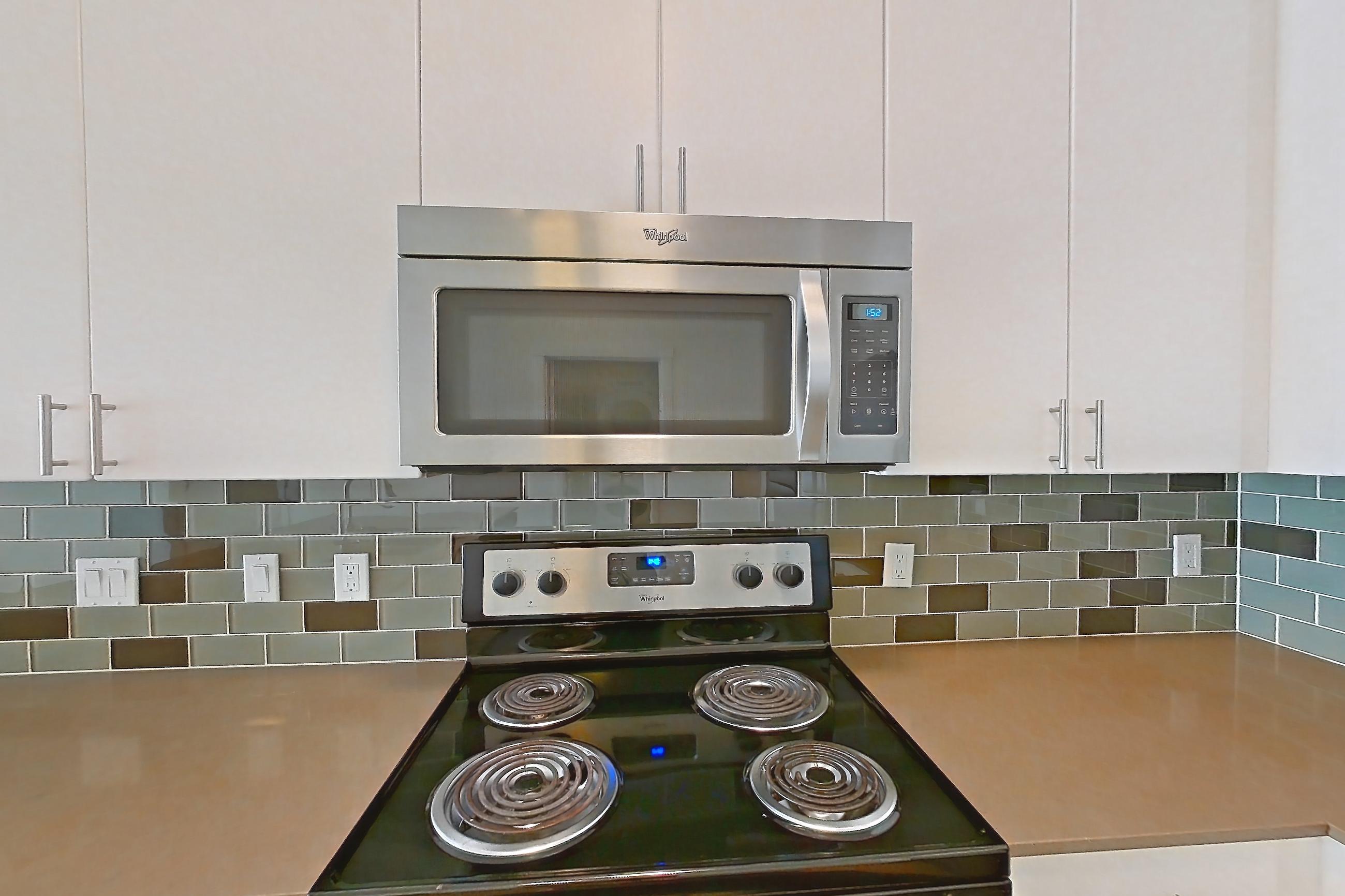 Kitchen in a A40 floor plan unit, representative of Unit 444 at The Waymark