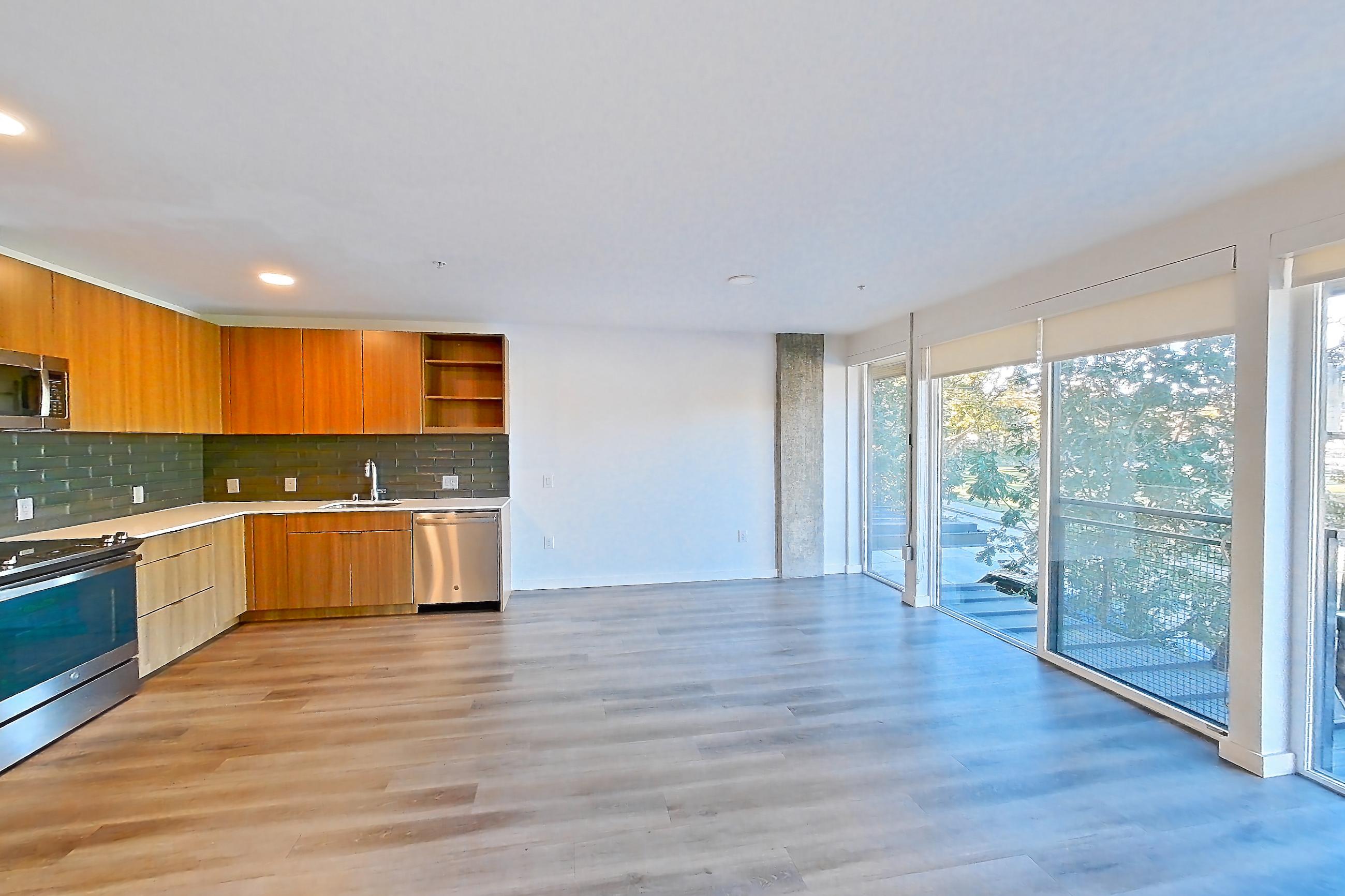 Living space, Apartment P110 at Arlo